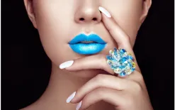 Obraz szklany 120x80 Blue Lips Hot