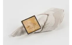 Witek Home Obrączka na serwetę Kwadratowy kamień w beżu Fashion