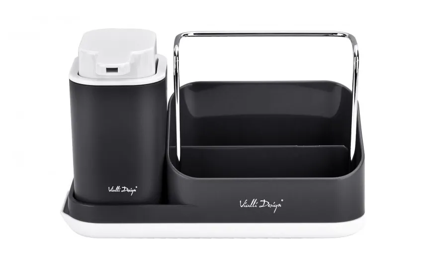 Vialli Design Organizer kuchenny z dozownikiem Livio Duo szary New