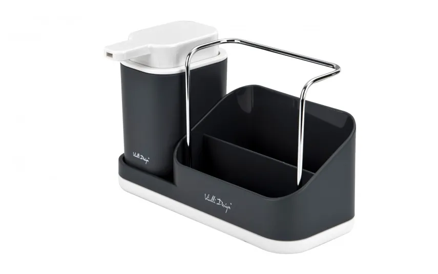 Vialli Design Organizer kuchenny z dozownikiem Livio Duo szary New