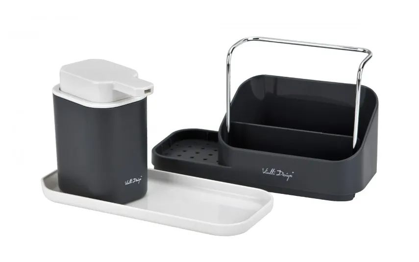 Vialli Design Organizer kuchenny z dozownikiem Livio Duo szary New