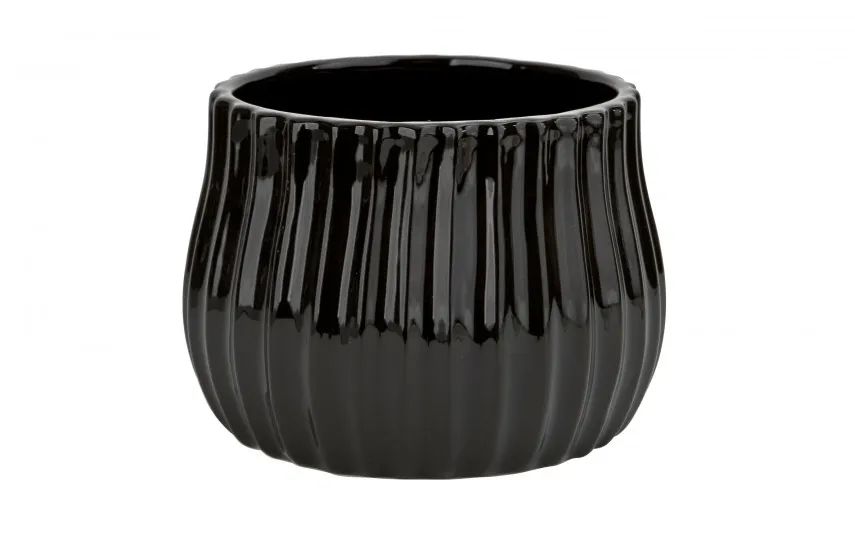 Ewax Osłonka ceramiczna na doniczkę czarna 16 cm Clearance