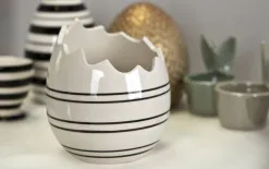 Art-Pol Ozdoba ceramiczna osłonka skorupka jajka w paski Discount