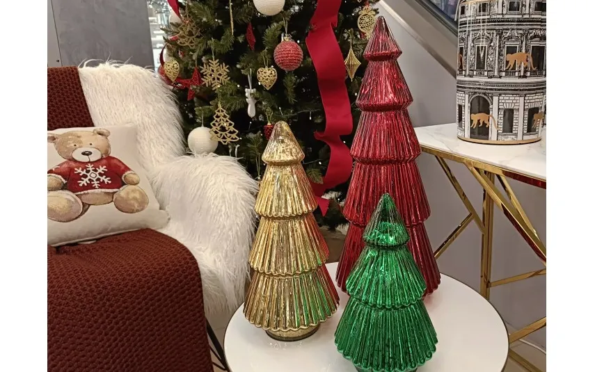 Ewax Ozdoba szklana Choinka zielona średnia 39 cm Outlet