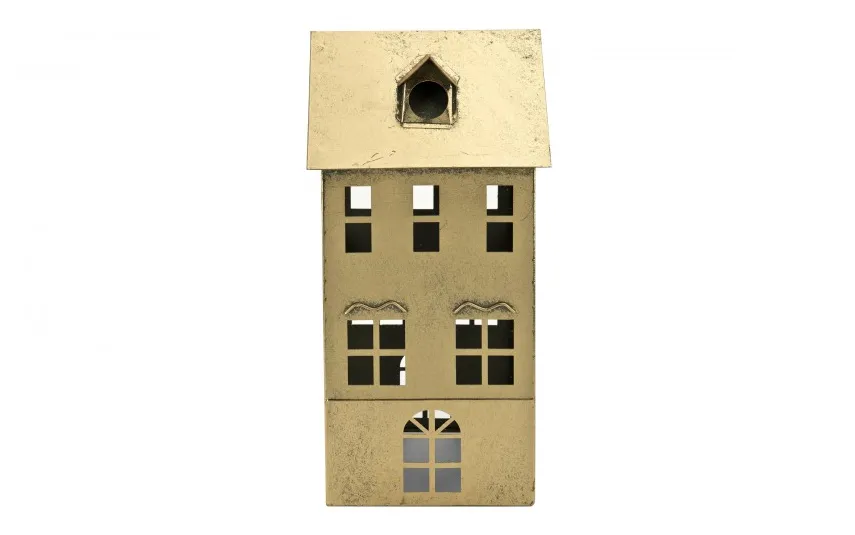 Ewax Ozdoba świąteczna domek 42,5 cm złoty metal 8716 New