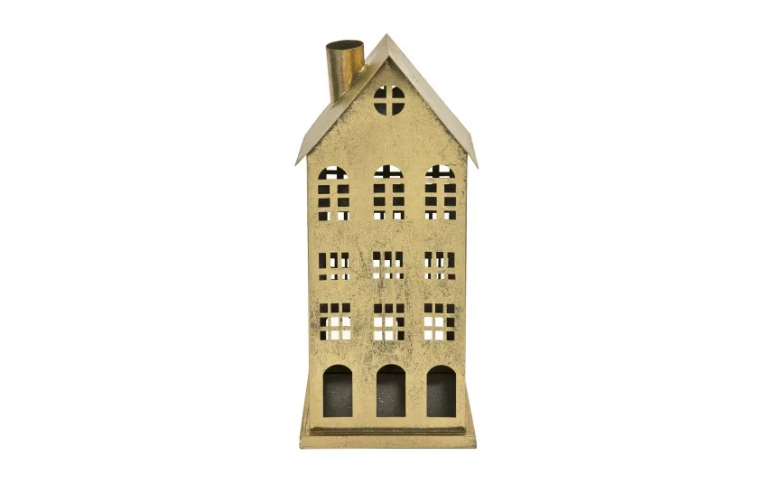 Ewax Ozdoba świąteczna domek 46 cm złoty metal 8730 Hot