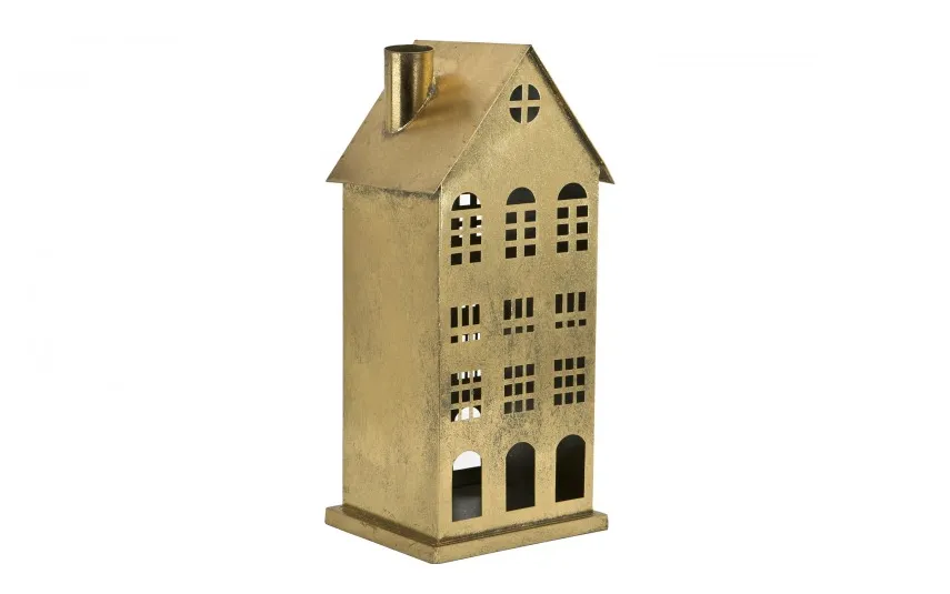 Ewax Ozdoba świąteczna domek 46 cm złoty metal 8730 Hot