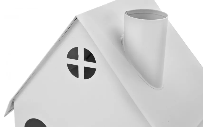 Ewax Ozdoba świąteczna domek 46 cm biały metal 7583 Hot