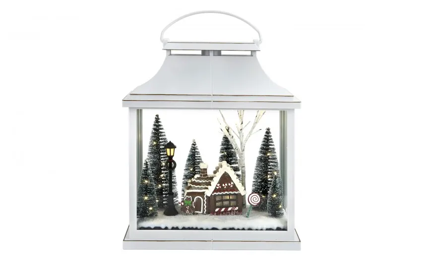 Ewax Ozdoba świąteczna podświetlana Scenka 30x16x36 cm biała Discount
