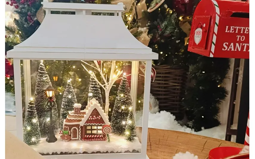Ewax Ozdoba świąteczna podświetlana Scenka 30x16x36 cm biała Discount