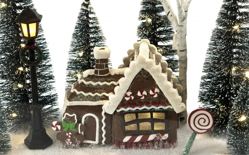 Ewax Ozdoba świąteczna podświetlana Scenka 30x16x36 cm biała Discount