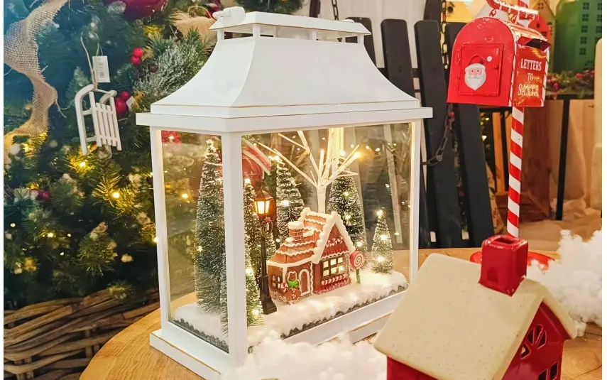 Ewax Ozdoba świąteczna podświetlana Scenka 30x16x36 cm biała Discount