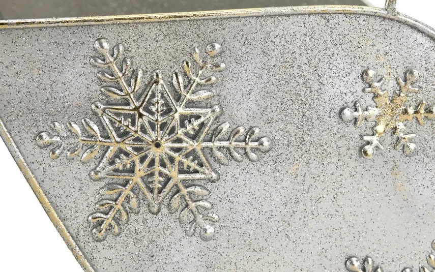 Art-Pol Ozdoba świąteczna Sanie Mikołaja srebrne z gwiazkami 157541 Best