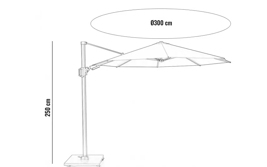 Platinum Parasol ogrodowy z regulowanym kątem nachylenia czaszy Voyager T¹ Ø3m Outlet