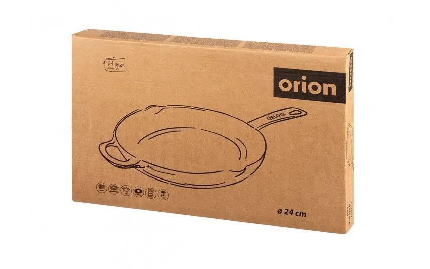 Orion Patelnia żeliwna 24 cm emaliowana LITINA Discount