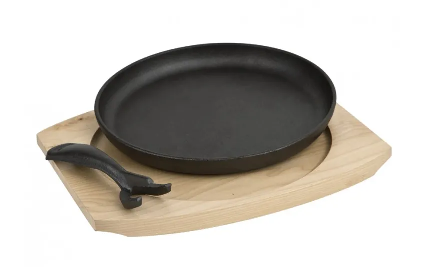 Witek Home Patelnia żeliwna 22cm na desce Fashion