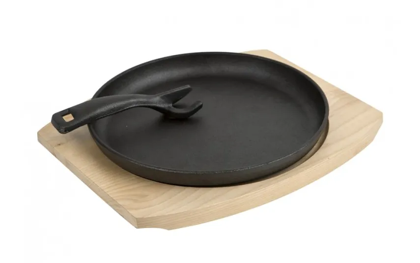 Witek Home Patelnia żeliwna 22cm na desce Fashion
