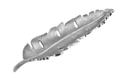 Art-Pol Patera metalowa srebrna liść 49 cm Online
