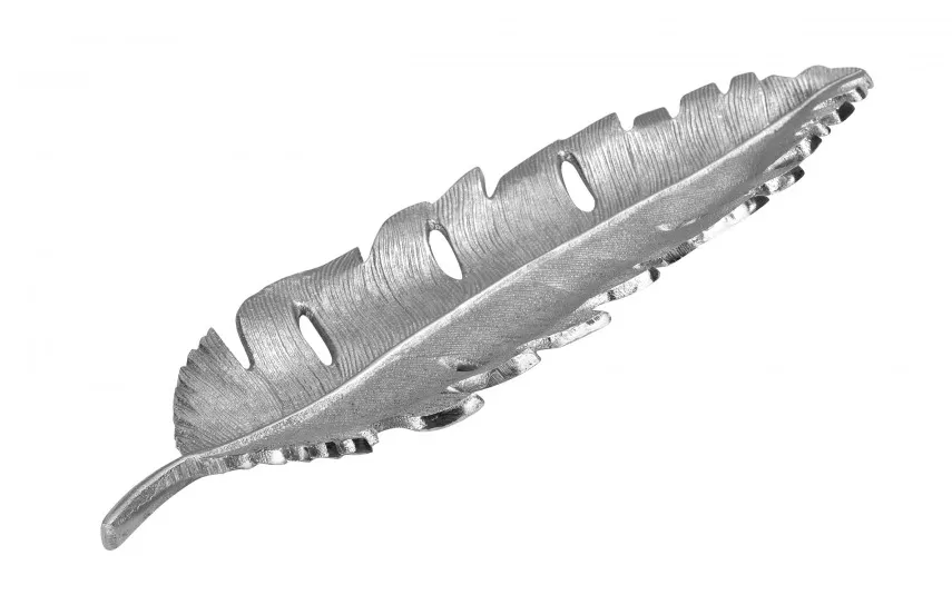 Art-Pol Patera metalowa srebrna liść 49 cm Online