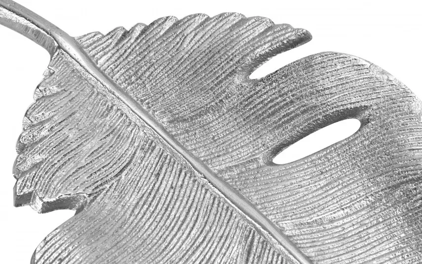 Art-Pol Patera metalowa srebrna liść 49 cm Online