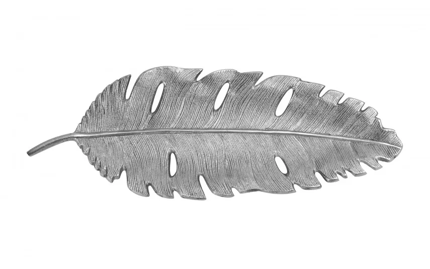 Art-Pol Patera metalowa srebrna liść 49 cm Online