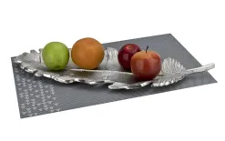 Art-Pol Patera metalowa srebrna liść 49 cm Online