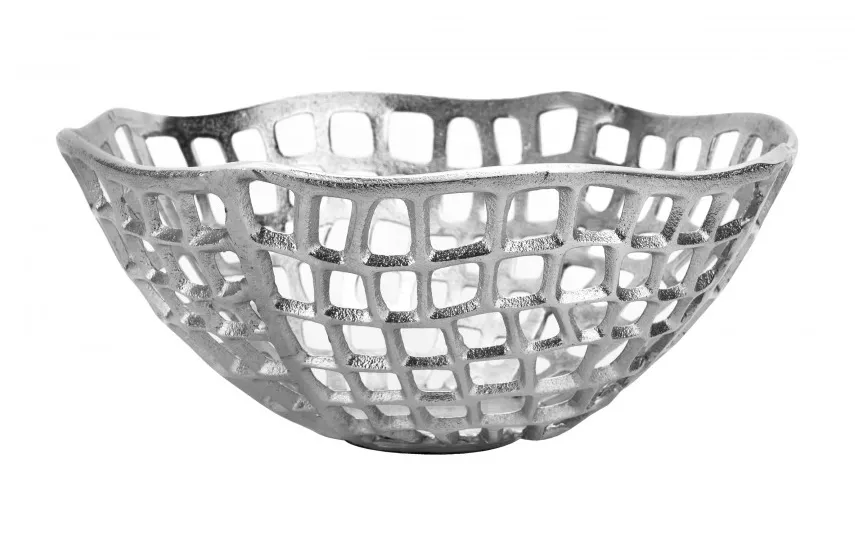 Dekor Pap Patera ozdobna kosz 36 cm srebrna IR0183 Fashion
