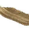 Dekor Pap Patera ozdobna 26x10,5 cm Liść złoty Sale