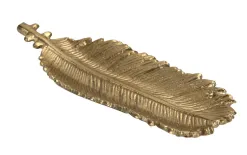 Dekor Pap Patera ozdobna 26x10,5 cm Liść złoty Sale