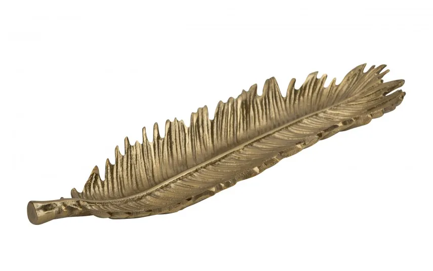 Dekor Pap Patera ozdobna 47x13 cm Liść złoty New