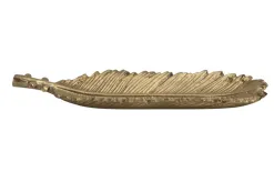 Dekor Pap Patera ozdobna 26x10,5 cm Liść złoty Sale