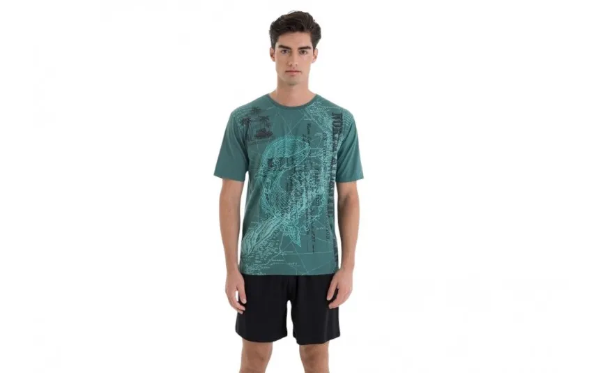 Massana Homewear Piżama męska bawełniana rozm. XL Gent L251308 zielona Outlet