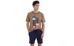 Massana Homewear Piżama męska rozm. L Gent L251312 Camel Best