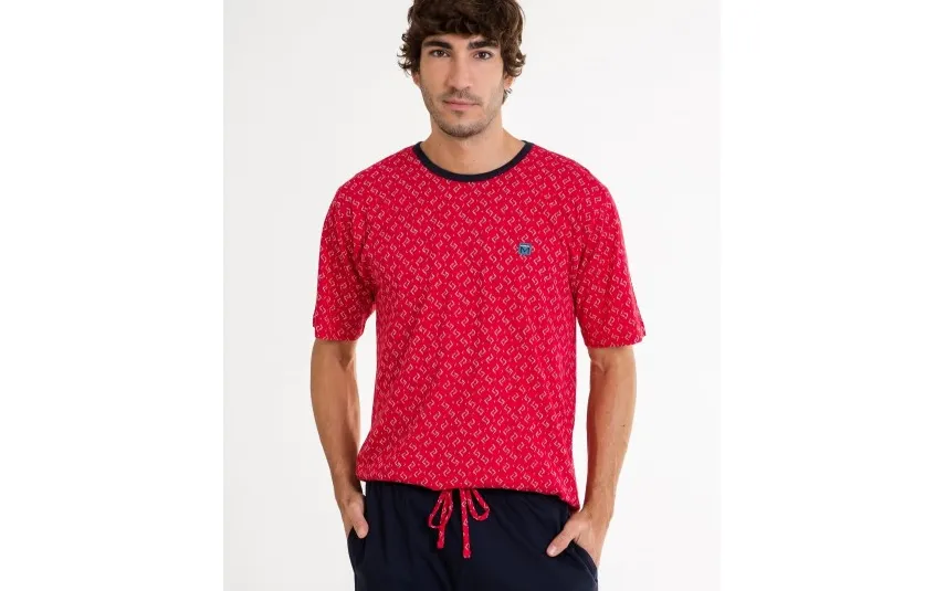 Massana Homewear Piżama męska rozm. L P241304 Red 299 Fashion