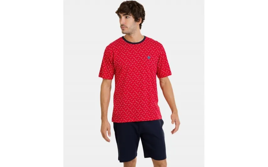 Massana Homewear Piżama męska rozm. M P241304 Red 299 Hot