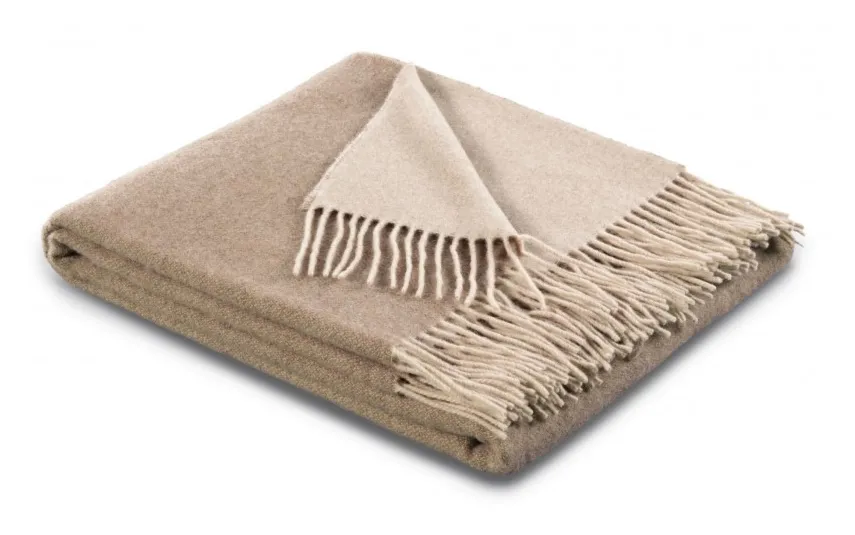 Biederlack Pled bawełniano-kaszmirowy 130x170 cm Natur Sand 747211 Outlet