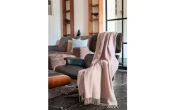 Biederlack Pled bawełniano-kaszmirowy 130x170 cm Rose Ecru 797544 Discount