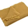 Biederlack Pled bawełniany 130x170 cm Waffle Yellow New