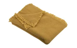 Biederlack Pled bawełniany 130x170 cm Waffle Yellow New