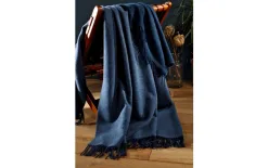 Biederlack Pled koc 130x170 cm Mystic Times Jeans Marine Outlet