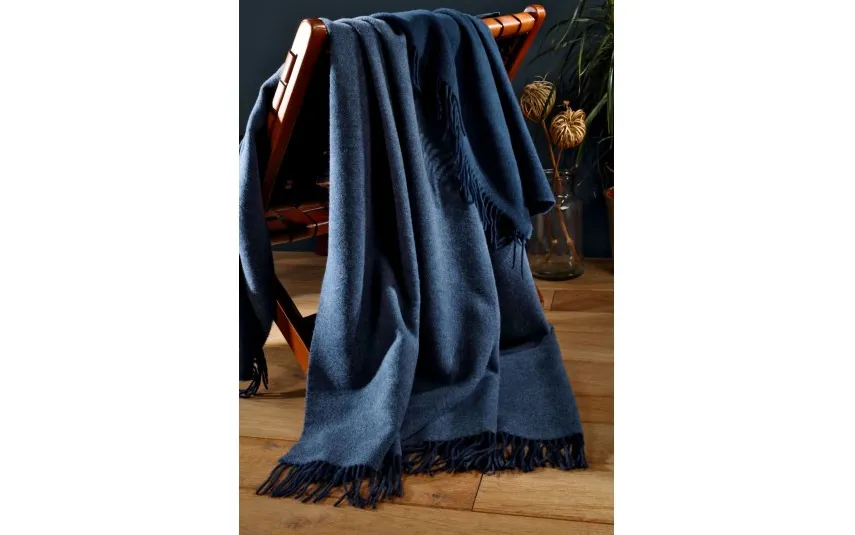 Biederlack Pled koc 130x170 cm Mystic Times Jeans Marine Outlet