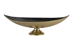 Ewax Półmisek dekoracyjny duży 51 cm czarno-złoty metalowy Outlet
