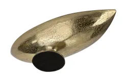 Ewax Półmisek dekoracyjny duży 51 cm czarno-złoty metalowy Outlet