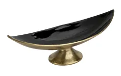 Ewax Półmisek dekoracyjny mały 41 cm czarno-złoty metalowy Best