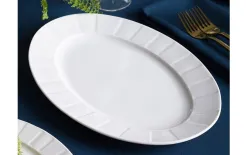 Cmielow Półmisek owalny 33 cm Oktawa biała 0001 Fashion