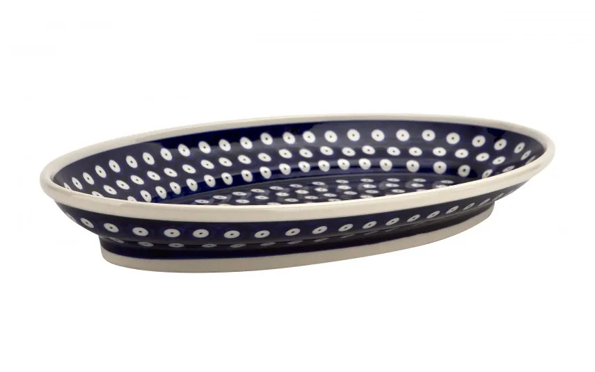 Boleslawiec Pómisek owalny 36x20,5 cm Bolesławiec Dekor 42 Fashion