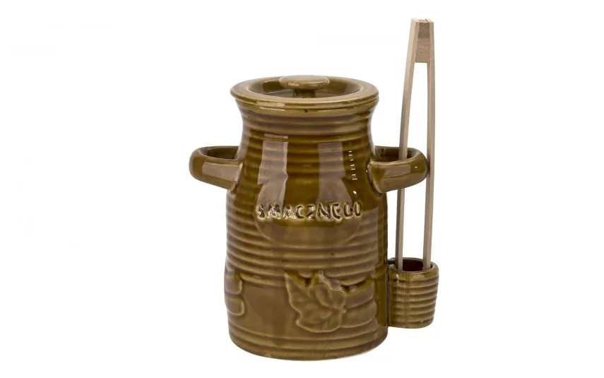 Chomik Pojemnik ceramiczny 1,5 L na ogórki ze szczypcami Smacznego New
