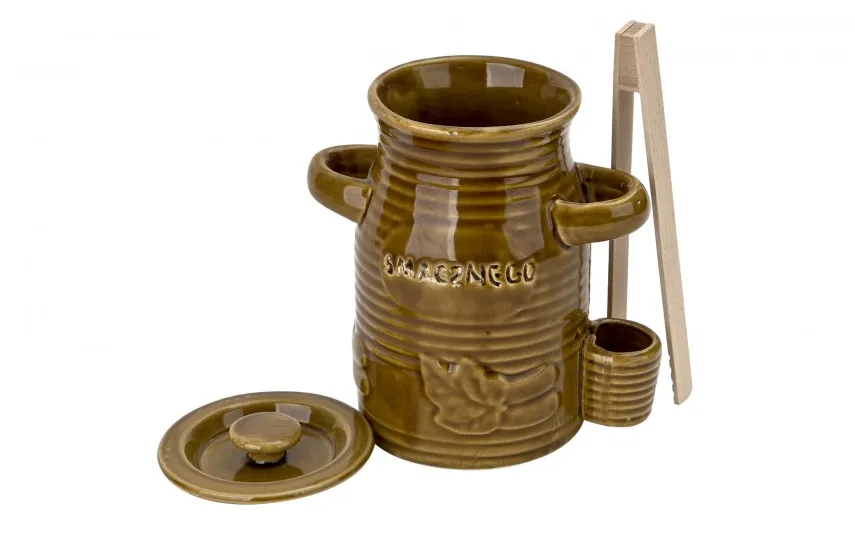 Chomik Pojemnik ceramiczny 1,5 L na ogórki ze szczypcami Smacznego New