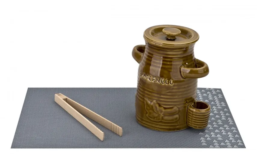 Chomik Pojemnik ceramiczny 1,5 L na ogórki ze szczypcami Smacznego New