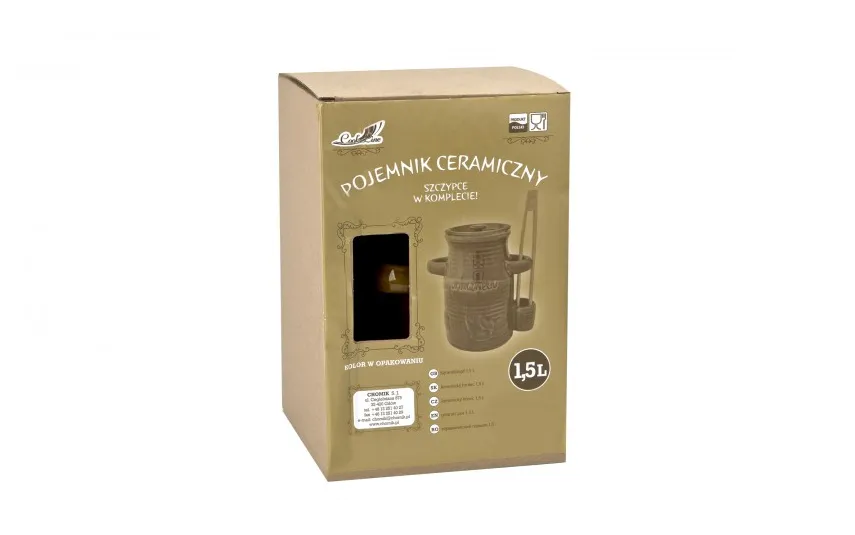 Chomik Pojemnik ceramiczny 1,5 L na ogórki ze szczypcami Smacznego New